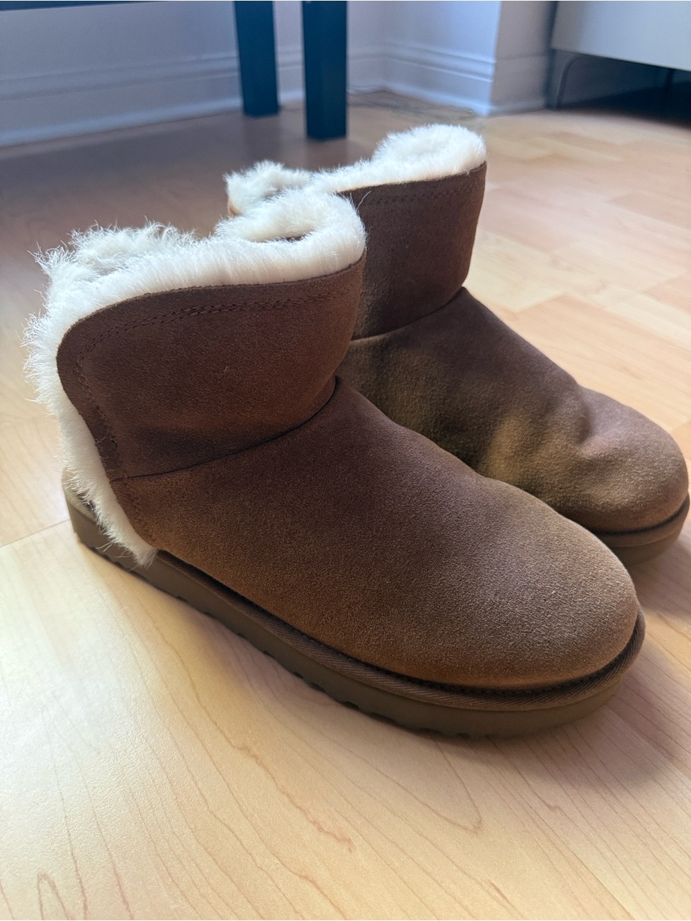 UGG Chestnut Suede Shearling Short Boots